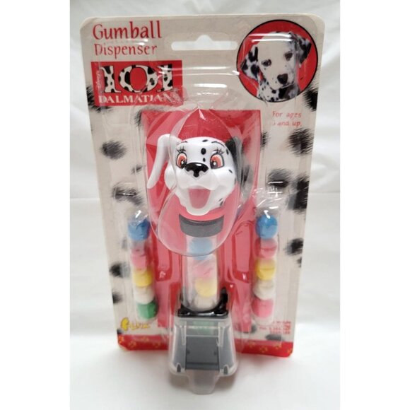Vintage 1996 Flix Disney 101 Dalmatians Gumball Dispenser Toy One Black Ear NOS - Picture 2 of 8